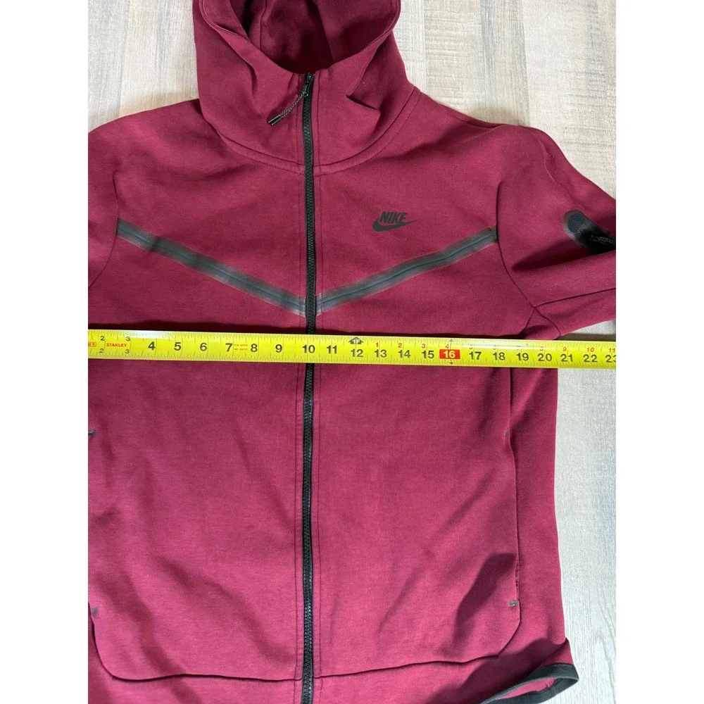 Nike Tech Fleece Full Zip Hoodie Jacket Burgundy Maroon CU4489-638 Mens Medium